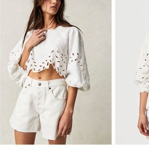 Oleander white crop top